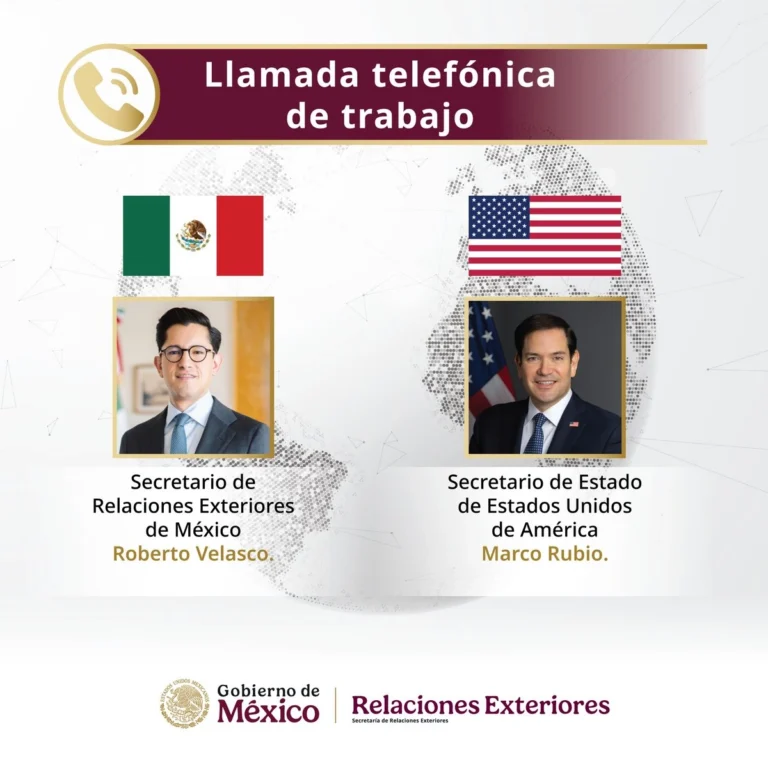 Canciller Roberto Velasco sostiene llamada con Marco Rubio